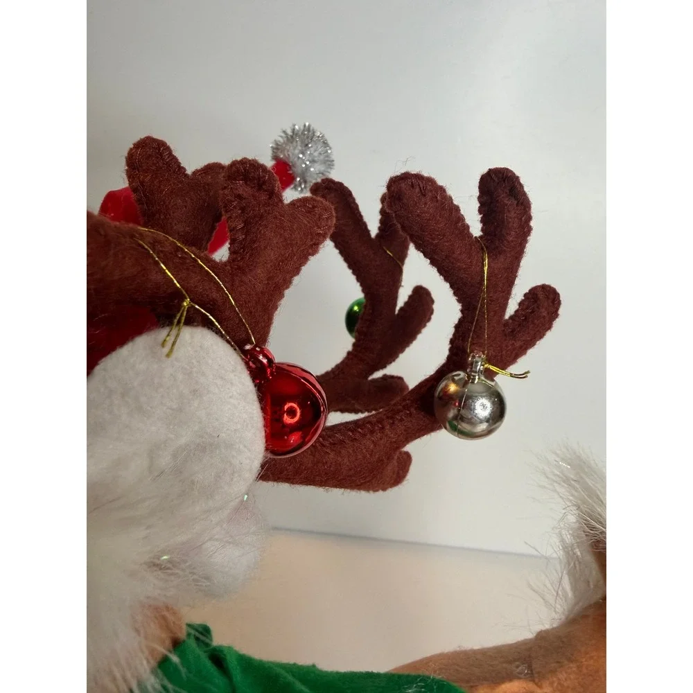 Annalee Alpine Reindeer Christmas Figure 2013 Santa Hat Holiday Decor